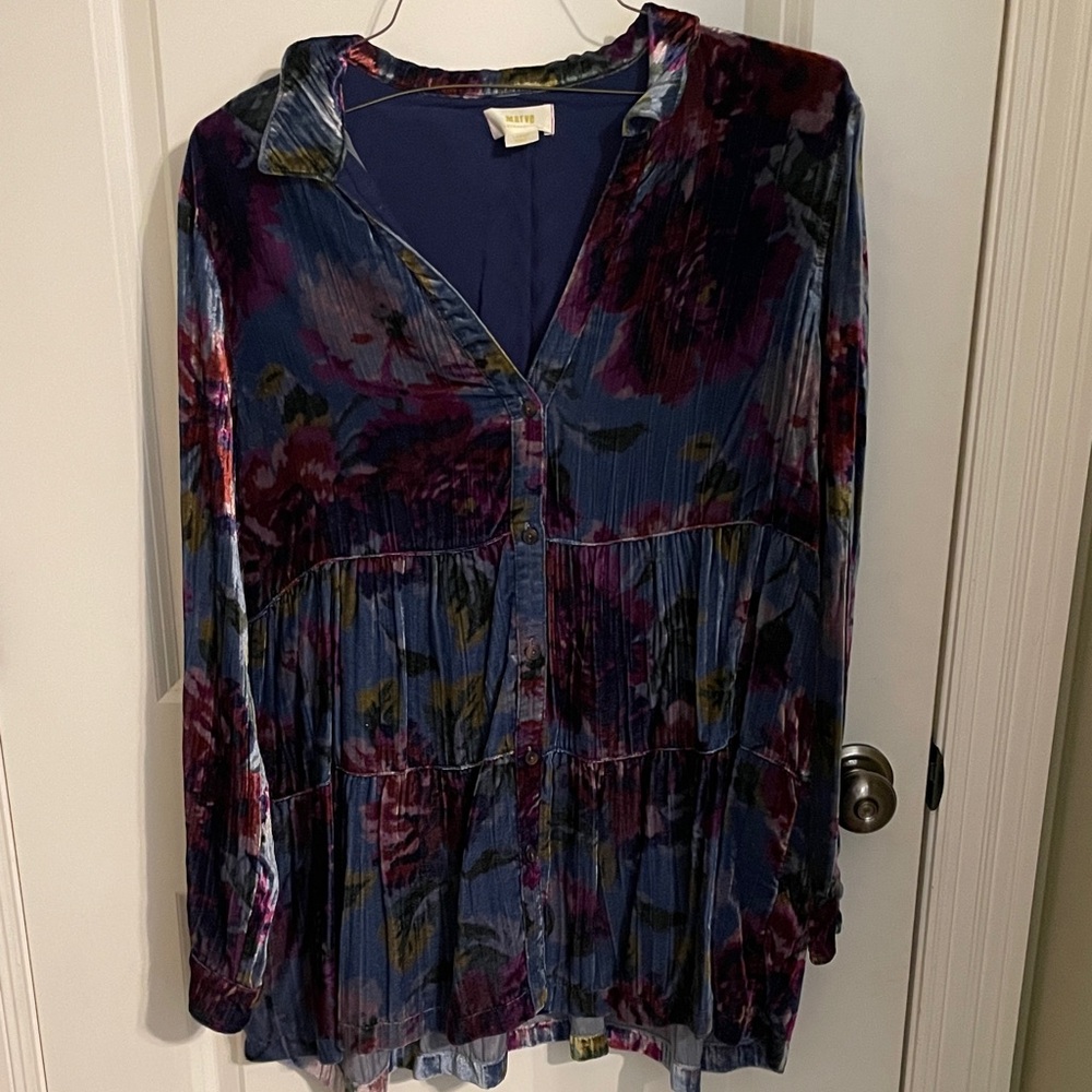 Anthropologie Velvet Blouse